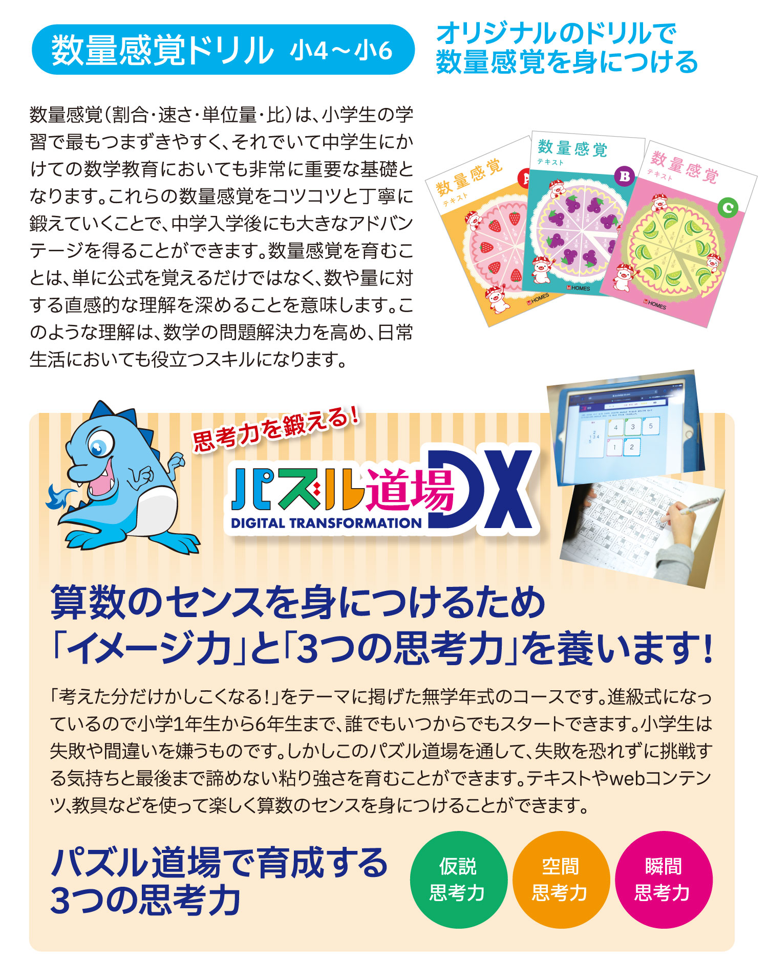 小4〜小6:数量感覚ドリル パスル道場DX:算数のセンスを身につけるため「イメージ力」と「3つの思考力」を養います！
