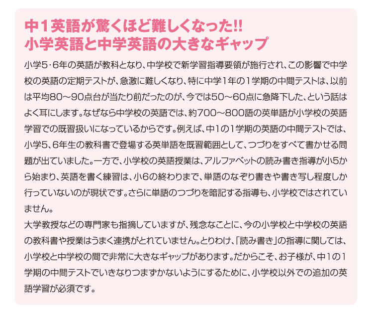 中１英語が驚くほど難しくなった!!小学英語と中学英語の大きなギャップ
